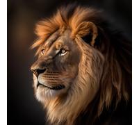 adrium 200533089 Tableau sur toile 60 x 60 cm Portrait d'un lion mâle Panthera Leo