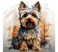 adrium 213089500 Poster de 40 x 40 cm : Yorkshire Terrier mignon avec fond en poly Illustration vectorielle