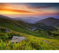 adrium 47666383 Poster 60 x 50 cm : Vallée de montagne au coucher du soleil en été. Magnifique paysage naturel