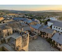 adrium Affiche 90 x 70 cm : village de Puebla de Sanabria vu du château au coucher du soleil, province de Zamora, Espagne