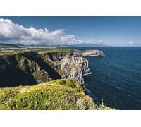 adrium Image acrylique 80 x 50 cm : point de vue de Ponta do Cintrao sur falaises et côtes par temps ensoleillé avec un magnifique ciel bleu nuageux, île