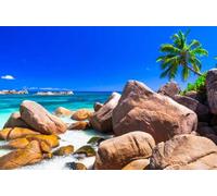 adrium Tableau acrylique 140 x 90 cm : incroyable paradis tropical - Seychelles (62770477)