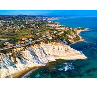 adrium Tableau composite en aluminium 100 x 70 cm : vue aérienne de la Scala dei Turchi, une falaise rocheuse sur la côte de Realmonte, près de Porto Empedocle, (207085276)