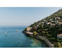 adrium Tableau composite en aluminium 110 x 70 cm : ancienne forteresse et maisons au bord de la mer