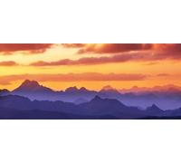 adrium Tableau composite en aluminium - 120 x 50 cm - Coucher de soleil scénique dans les montagnes - Beau fond naturel - Monts Cordillera au Pérou (238368425)