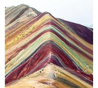 adrium Tableau composite en aluminium 40 x 40 cm : Rainbow Mountains ou Vinicunca Montana de sept couleurs, région de Cusco au Pérou, Andes péruviennes (137131934)