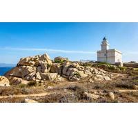 adrium Tableau composite en aluminium 50 x 30 cm : phare au nord de la Sardaigne - Italie - Capo Testa (160101813)