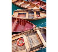 adrium Tableau composite en aluminium 50 x 80 cm : bateaux et bouée de sauvetage sur le lac Lago di Braies dans les Dolomites, Italie Belle composition comme arrière-plan Voyage - (145514426)