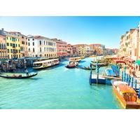 adrium Tableau composite en aluminium 60 x 40 cm : Grand canal à Venise - Paysage de voyage en ville avec bateaux et gondole (114547063)