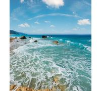 adrium Tableau composite en aluminium 60 x 70 cm : bel été Lefkada Coast Stony Beach, Grèce, mer Ionienne (228806696)