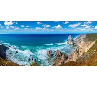adrium Tableau composite en aluminium 90 x 40 cm : Cabo da Roca. falaises et rochers sur la côte atlantique à Sintra par une belle journée d'été, Portugal (185596137)