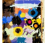 adrium Tableau en aluminium composite, 30 x 30 cm, composition de fond abstrait, avec traits de peinture et éclaboussures (55304306)