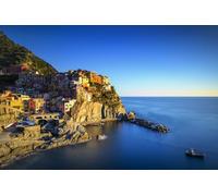 adrium Tableau en bois 60 x 40 cm : Village de Manarola sur les cliffs et les mers au coucher du soleil Longue exposition (50911765)