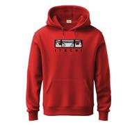 ADRO Itachi Uchiha Sweat à capuche pour homme | 320 g/m² en coton et polyester polaire imprimé | Sweat-shirt graphique Naruto Sharingan Eyes inspiré de l'anime pour l'hiver et la rue, Rouge, XXL