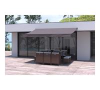 Concept Usine – Store banne manuel ADRO 4 x 2,5 m Taupe – Toile polyester hydrofuge, manivelle