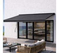 Concept Usine Store banne manuel 3,95 x 3 m Toile gris foncé 280 g/m² Aluminium, UV & hydro