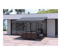 Adro - Store Banne Manuel 4x3m Gris Polyester Gris