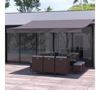 Store banne manuel 4x3m taupe polyester ADRO