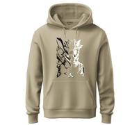 ADRO Sweat à capuche Naruto Uzumaki pour homme 100 % coton 340 g/m² chaud et doux, beige, 46