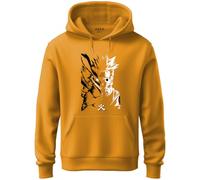 ADRO Sweat à capuche pour homme avec imprimé Naruto Uzumaki, 100 % coton 340 g/m², tissu chaud et doux., Moutarde, 42