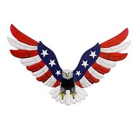 Adroiteet Décoration murale en métal - 60 x 35,6 cm - Drapeau américain - Aigle à tête blanche à suspendre - Sculpture patriotique à suspendre - Grande pièce maîtresse de table - Décoration pour