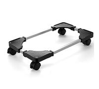 Adromy Support De Boîtier D'ordinateur,Support PC sous Bureau Largeur Réglable Anti-Dérapage Poulie Pivotante Verrouillable pour Bureau Principal De Style Tour - Noir