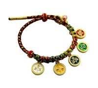 Adrosstoller Bracelet tibétain fait à la main avec chaîne colorée Dieu de la richesse, normal, sans pierre précieuse, normale, sans pierre précieuse