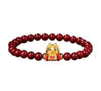 Adrosstoller Dragon Year Bracelet vermillon avec perles porte-bonheur pour un usage quotidien, les rendez-vous, les fêtes, normal, sans pierre précieuse