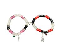 Adrosstoller Lot de 2 bracelets magnétiques avec breloque pour couple, normal, ce n'est pas une pierre précieuse