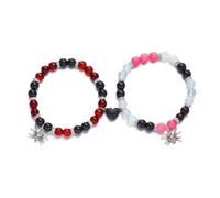 Adrosstoller Lot de 2 bracelets magnétiques pour couples, breloques d'attraction mutuelle avec aimant, bracelets élastiques avec breloque, cadeau pour homme et femme, normal, pas une pierre précieuse