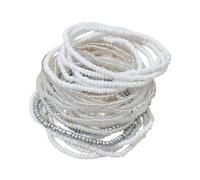 Adrosstoller Lot de 20 bracelets à breloques blancs élégants avec breloque blanche, chaîne de poignet unique pour les sorties à la plage, normal, ce n'est pas une pierre précieuse