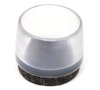 Adsamm® / 100 x Embouts extérieur avec feutre / transparent / Ø 21 - 22 mm / rond / robuste glisseur à fixer sur tout les jambes rondes des meubles / pour zones sèches et humides