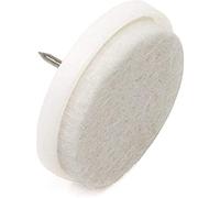 Adsamm® / 100 x patins en feutre avec clou / blancs / Ø 35 mm / rond / patins glisseurs à pointe de qualité optimale de Adsamm®