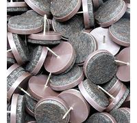 Adsamm® / 100 x patins en feutre avec clou / bruns / Ø 35 mm / rond / patins glisseurs à pointe de qualité optimale de Adsamm®