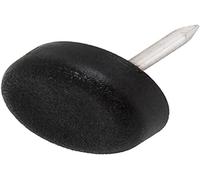 Adsamm® / 100 x patins glisseurs en plastique avec clou / noirs / Ø 15 mm / rond / pieds glisseurs en plastique à clou pour meubles, de qualité optimale de Adsamm®
