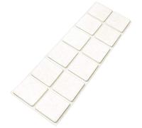 Adsamm® / 12 x Patins en Feutre/Blancs / 35x35 mm/carré/épaisseur 3,5 mm/Patins glisseurs Auto-adhésifs de qualité optimale