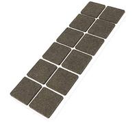 Adsamm® / 12 x Patins en Feutre/Bruns / 35x35 mm/carré/épaisseur 3,5 mm/Patins glisseurs Auto-adhésifs de qualité optimale