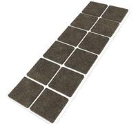 Adsamm® / 12 x Patins en Feutre/Bruns / 40x40 mm/carré/épaisseur 3,5 mm/Patins glisseurs Auto-adhésifs de qualité optimale