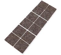 Adsamm® / 12 x Patins en Feutre en Laine véritable/Marron / 35x35 mm/carré / 3 mm Hauteur/Patins glisseurs Auto-adhésifs de qualité Adsamm®