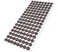 Adsamm® / 128 x Patins en Feutre en Laine véritable/Marron/Ø 12 mm/Rond / 3 mm Hauteur/Patins glisseurs Auto-adhésifs de qualité Adsamm®