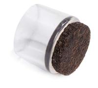 Adsamm® / 16 x Embouts extérieur avec feutre / transparent / Ø 24 - 25 mm / rond / robuste glisseur à fixer sur tout les jambes rondes des meubles / pour zones sèches et humides