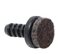 Adsamm® / 16 x Embouts Insert à ailettes avec Feutre/Noir/Ø 5-6 mm/Rond/Patin glisseur avec Feutre de la qualité Premium Adsamm® / pour Pieds tubulaires