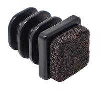 Adsamm® / 16 x Embouts Insert à ailettes avec Feutre/Noir / 11x11-13x13 mm/carré/Patin glisseur avec Feutre de la qualité Premium Adsamm® / pour Pieds tubulaires