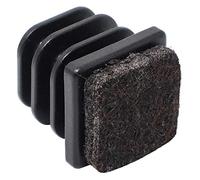 Adsamm® / 16 x Embouts Insert à ailettes avec Feutre/Noir / 16x16-18x18 mm/carré/Patin glisseur avec Feutre de la qualité Premium Adsamm® / pour Pieds tubulaires