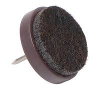 Adsamm® / 16 x patins en feutre avec clou / bruns / Ø 24 mm / rond / patins glisseurs à pointe de qualité optimale de Adsamm®