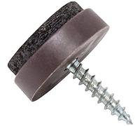 Adsamm® / 16 x patins en feutre avec vis / bruns / Ø 20 mm / rond / patins glisseurs pour visser de qualité Top de Adsamm®