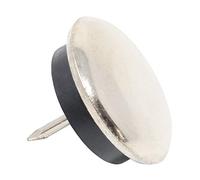 Adsamm® / 16 x patins glisseurs en métal avec amortisseur et clou / argentés / Ø 30 mm / rond / pieds glisseurs en métal et gomme à clou pour meubles