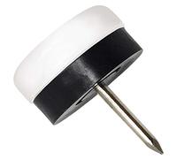 Adsamm® / 16 x patins glisseurs en plastique avec amortisseur en caoutchouc et clou / blancs / Ø 20 mm / rond / pieds glisseurs en plastique et gomme à clou pour meubles