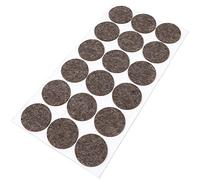 Adsamm® / 18 x Patins en Feutre en Laine véritable/Marron/Ø 36 mm/Rond / 3 mm Hauteur/Patins glisseurs Auto-adhésifs de qualité Adsamm®