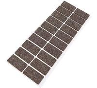 Adsamm® / 20 x Patins en Feutre en Laine véritable/Marron / 20x40 mm/rectangulaire / 3 mm Hauteur/Patins glisseurs Auto-adhésifs de qualité Adsamm®
